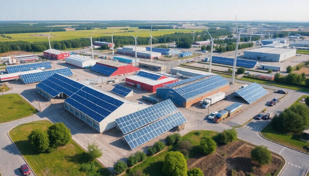 Экотехнологии в инфраструктуре: солнечные и ветровые источники - иллюстрация