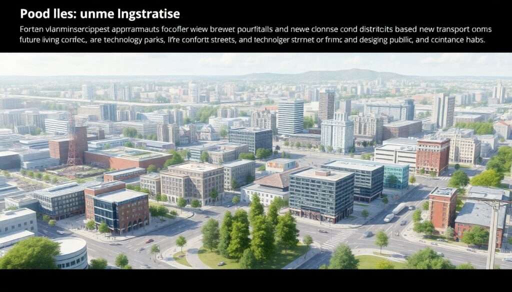 Преобразование старых районов под новые транспортные коридоры - иллюстрация